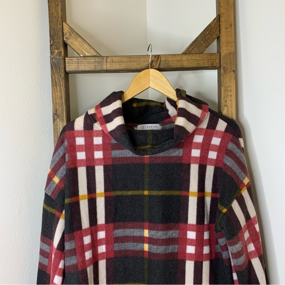 CY Fashion Plaid Turtleneck Pullover Sweater - Picture 2 of 5